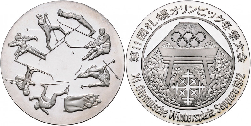Sport - Olympische Spiele Silbermedaille 1972 (unsign.) auf die XI. Winter-Olymp...
