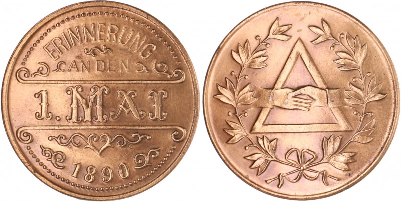 Allgemeine Medaillen Bronzemedaille o.J. der SPD 'Erinnerung an den 1. Mai 1890'...