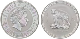 AUSTRALIA Elisabetta II - 2 Dollari 2007 Lunar I tigre - AG 2 OZ

PROOF