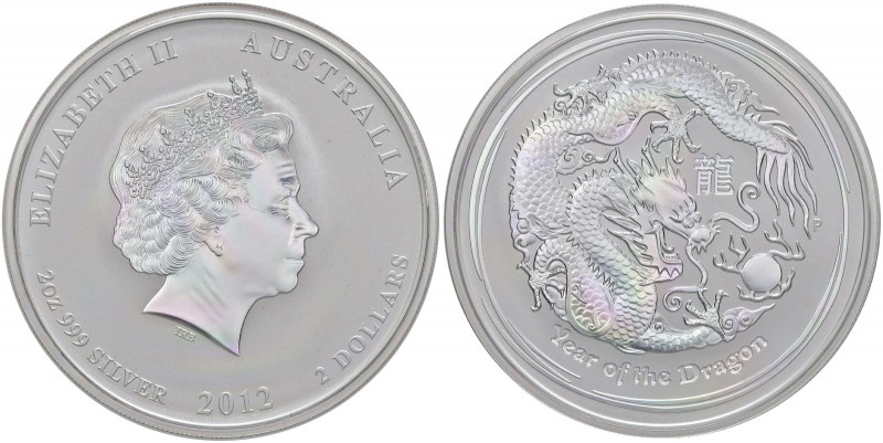 AUSTRALIA Elisabetta II - 2 Dollari 2012 Lunar II drago - AG 2 OZ

PROOF