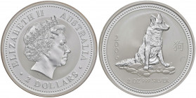 AUSTRALIA Elisabetta II - 2 Dollari 2006 Lunar I cane - AG 2 OZ

PROOF