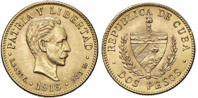 CUBA 2 Pesos 1916 - KM 17 AU (g 3,35)

SPL