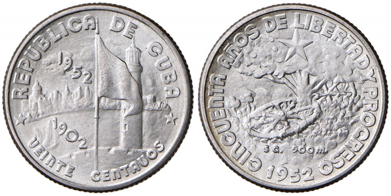 CUBA 20 Centavos 1952 - KM 24 AG

FDC