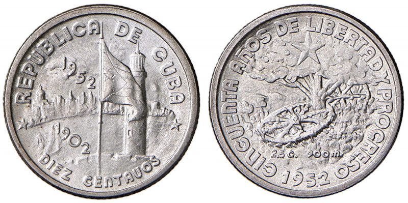 CUBA 10 Centavos 1952 - KM 23 AG

FDC
