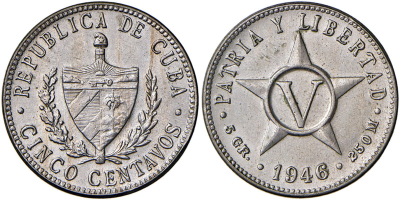 CUBA 5 Centavos 1946 - KM 11.3

qFDC