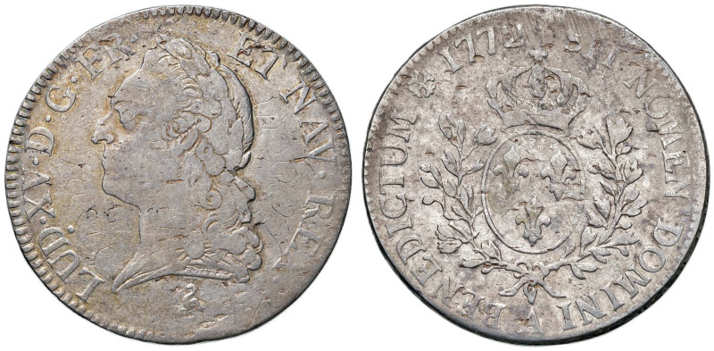 FRANCIA Luigi XV (1715-1774) Ecu 1772 A Parigi - Gad. 323 AG (g 29,05)

MB/qBB