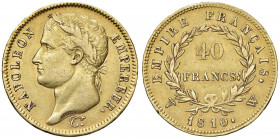 FRANCIA Napoleone (1804-1844) 40 Franchi 1810 W - Gad. 1084 AU (g 12,88) Colpo al bordo.

MB+