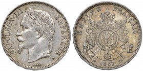 FRANCIA Napoleone III (1852-1870) 5 Franchi 1867 Parigi - Gad. 739 AG (g 25,00)

BB