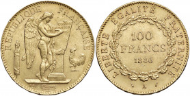 FRANCIA Terza Repubblica (1871-1940) 100 Franchi 1886 - Gad. 1137 AU (g 32,25) Segni.

qSPL