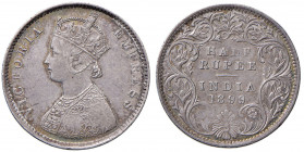 INDIA Vittoria (1837-1901) Mezza Rupia 1899 - KM 491 AG (g 5,82)

BB