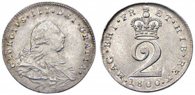 INGHILTERRA Giorgio III (1760-1820) 2 Pence 1800 - KM 615 AG (g 1,01)

qFDC