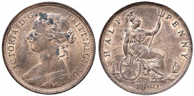 INGHILTERRA Vittoria (1837-1901) Mezzo penny 1890 - KM 754 CU (g 5,67) Ossidazioni verdi.

qFDC