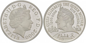 INGHILTERRA Elisabetta II - 5 Sterline 2000 Centenary Crown - KM.1007 AG (g 28,28) In confezione originale.

PROOF