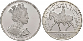 INGHILTERRA Elisabetta II - 5 Sterline 2002 Golden Jubilee - KM.1024a AG (g28,28-Diam.38,61) in confezione originale con certificato

PROOF