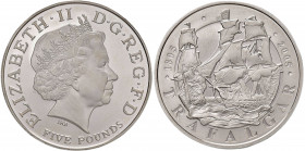 INGHILTERRA Elisabetta II - 5 Sterline 2005 The battle of Trafalgar - KM.1053a AG (g 28,28) In confezione originale con certificato.

PROOF