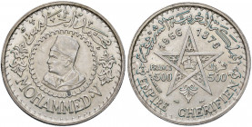 MAROCCO Mohammed V (1927-1957) 500 Franchi 1956 - KM Y54 AG Depositi verdi.

qSPL