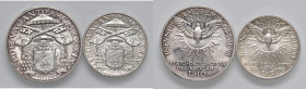 Sede Vacante (1939) 10 e 5 Lire 1939 - AG Lotto di due monete. Minimi colpetti al bordo.

FDC