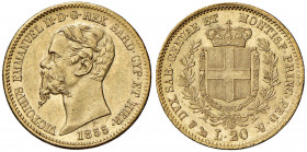 Vittorio Emanuele II (1849-1861) 20 Lire 1855 G - Nomisma 749 AU NC Segnetti da contatto.

SPL+/qFDC