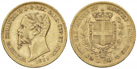 Vittorio Emanuele II (1849-1861) 20 Lire 1859 G - Nomisma 758 AU Colpetto al bordo.

BB
