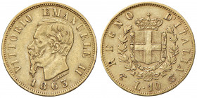 Vittorio Emanuele II (1861-1878) 10 Lire 1863 T -Nomisma 871 AU

qBB/BB