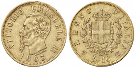 Vittorio Emanuele II (1861-1878) 10 Lire 1863 - Nomisma 871 AU

qBB