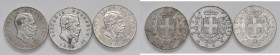 Vittorio Emanuele II (1861-1878) 5 Lire 1875 M, 5 Lire 1876 R, 5 Lire 1877 R - AG Lotto di 3 monete. Come da foto.

qBB