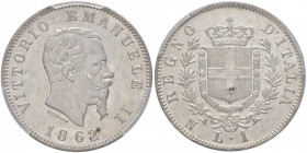 Vittorio Emanuele II (1861-1878) Lira 1862 N - Nomisma 911 AG R In slab PCGS AU58 numero 38677239.

SPL+