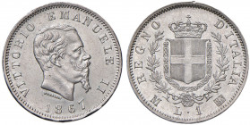 Vittorio Emanuele II (1861-1878) Lira 1867 stemma M - Nomisma 915 AG Minimo segnetto al bordo.

FDC