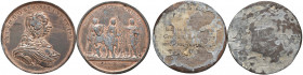 Carlo Emanuele III - Dritto e rovescio di medaglia 1741 - Piombo ramato (g 45,93; g 65,97 - Ø 51 mm)

BB