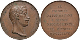 Carlo Alberto - Medaglia XXX ottobre 1847 al principe riformatore - AE (g 67,56 - Ø 51 mm)

SPL