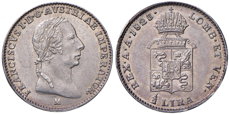 Milano - Francesco I Asburgo-Lorena (1815-1835) - 1/2 Lira 1823 cifra 3 della da...