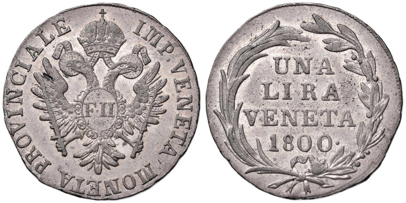 Venezia - Francesco II d'Asburgo Lorena - Lira 1800 - D/ Aquila bicipite coronat...