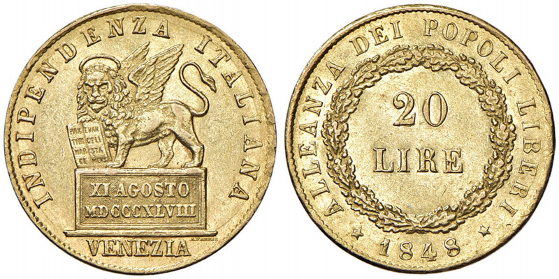 Venezia - Governo Provvisorio (1848-1849) - 20 Lire 1848 - D/ INDIPENDENZA ITALI...