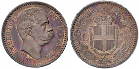 Regno d'Italia - Umberto I (1878-1900) - 2 Lire 1881 - Gig. 25 Ag (10,01 g) - Patina iridescente su fondi lucenti
 
FDC