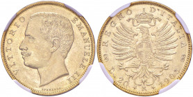 Regno d'Italia - Vittorio Emanuele III (1900-1946) - 20 Lire 1903 Aquila Sabauda - Gig. 26 Au RR - In slab NGC MS 63
 
qFDC