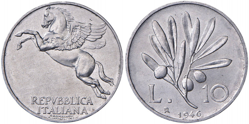 Repubblica Italiana - (dal 1946) - 10 Lire 1946 Ulivo - Gig. 229 It (3,00 g) R
...