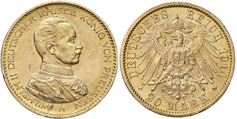 Germania - Prussia - Wilhelm II (1888-1918) - 20 Marchi 1914 - KM# 537 Au (7,99 ...