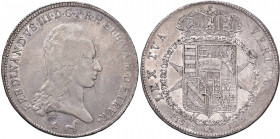 Firenze - Ferdinando III di Lorena (1790-1801) Primo periodo - Francescone 1794 - Mir 405/3 Gig. 26 Ag (27,16 g) R
 
BB