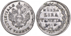 Venezia - Francesco II d'Asburgo Lorena (1797-1805) - Mezza lira 1800 - Gig. 6 Mi (2,30 g) R
 
BB-SPL