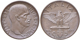 Vittorio Emanuele III (1900-1946) - 5 Centesimi 1936 Impero - Gig. 284 Cu
 
FDC