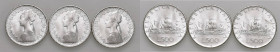 Repubblica Italiana (dal 1946) - 500 Lire 1966 "Caravelle" - Insieme di tre monete
 
FDC