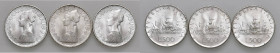 Repubblica Italiana (dal 1946) - 500 Lire 1966 (2) - 1967 "Caravelle" - Insieme di tre monete
 
FDC