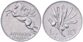 Repubblica Italiana (dal 1946) - 10 Lire 1946 "Ulivo" - Gig.229 It (3,00 g) R
 
SPL-FDC