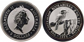 Australia - Elisabetta II - 2 Dollari 1998 "kookaburra" - KM# 363 Ag (2 oz) - In capsula originale
 In capsula originale
FS