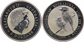 Australia - Elisabetta II - 2 Dollari 1999 "kookaburra" - KM# 445 Ag (2 oz)
 
FS
