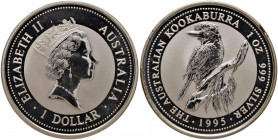 Australia - Elisabetta II - Dollaro 1995 "kookaburra" - KM# 260 Ag (1 oz)
In capsula originale
FS