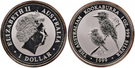 Australia - Elisabetta II - Dollaro 1999 "kookaburra" - KM# 399 Ag (1 oz)
In capsula originale
FS