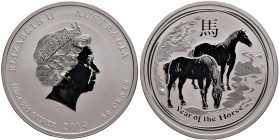 Australia - Elisabetta II - 50 Centesimi 2014 P "Anno del Cavallo" - KM# 2110 Ag (1/2 oz)
 In capsula
n.d.