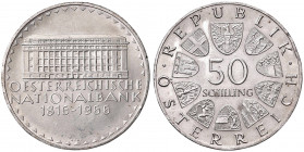 Austria - Repubblica (1946-2001) - 50 Schilling 1966 "150° Banca Nazionale" -KM# 2900-Ag
 Colpetti al bordo
qFDC