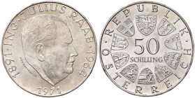 Austria - Repubblica (1946-2001) - 50 Schilling 1971 "Julius Raab" - KM# 2911 Ag
 minimi segnetti di contatto
FDC